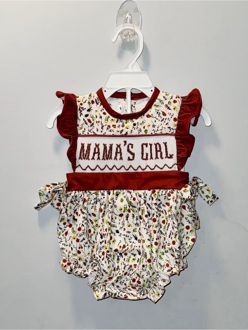 Mama's Girl Hand Smocked Floral Romper